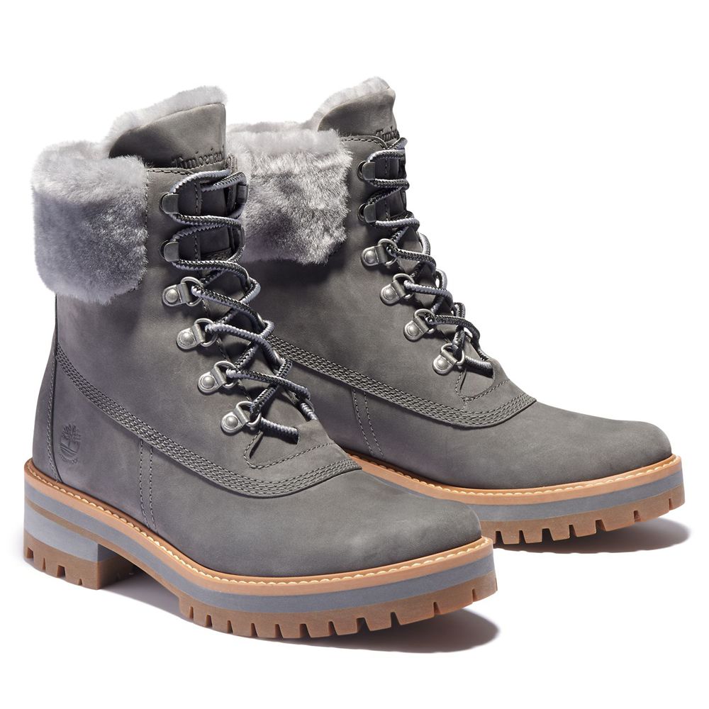 Bocanci 6-Inch Timberland Dama Gri - Courmayeur Valley Waterproof - Romania - AJCYNX347